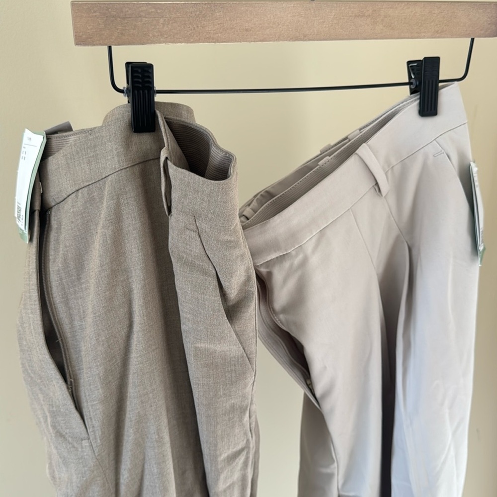 2 pairs of H&M Dark Khaki and Light Khaki Pleated Pants. Size 18